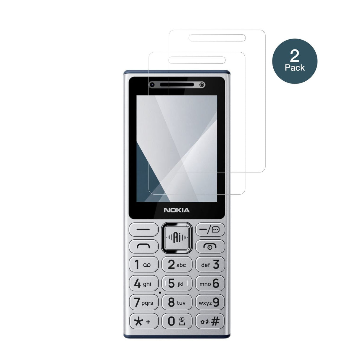 Nokia210 4G mit aufgebrachter dipos Flex Schutzfolie, glasklare Darstellung ohne Einschränkungen