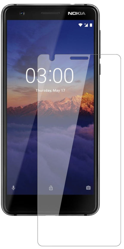 Nokia46025 mit aufgebrachter dipos Flex Schutzfolie, glasklare Darstellung ohne Einschränkungen