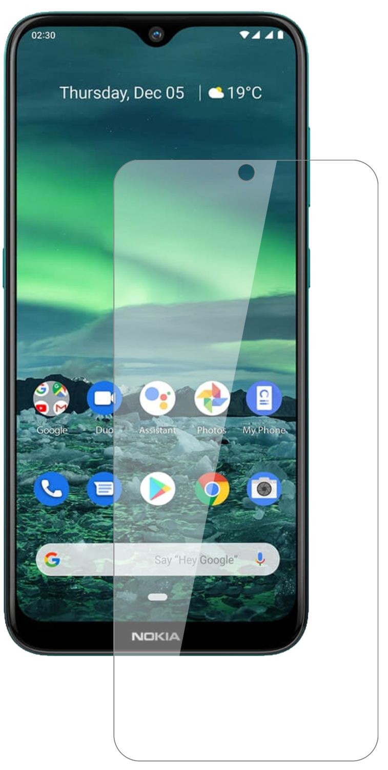 Nokia46083 mit aufgebrachter dipos Flex Schutzfolie, glasklare Darstellung ohne Einschränkungen