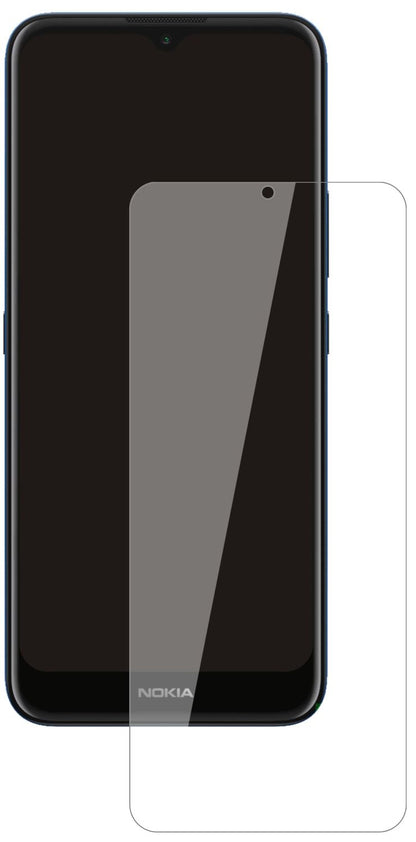 NokiaC20 mit aufgebrachter dipos Flex Schutzfolie, glasklare Darstellung ohne Einschränkungen