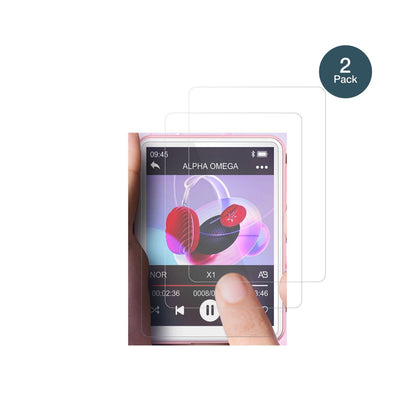 OilskyM1 MP3-Player mit aufgebrachter dipos Flex Schutzfolie, glasklare Darstellung ohne Einschränkungen