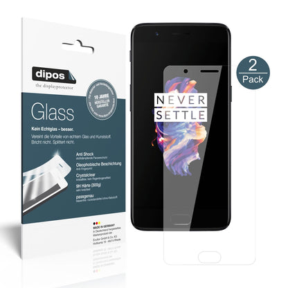 OnePlus5 mit aufgebrachter dipos Flex Schutzfolie, glasklare Darstellung ohne Einschränkungen