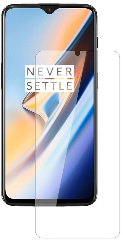 OnePlus6T mit aufgebrachter dipos Flex Schutzfolie, glasklare Darstellung ohne Einschränkungen
