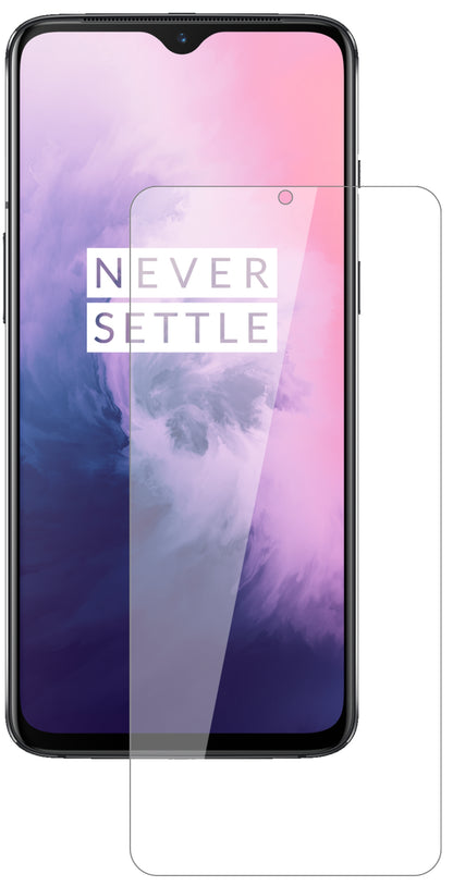 OnePlus7 mit aufgebrachter dipos Flex Schutzfolie, glasklare Darstellung ohne Einschränkungen