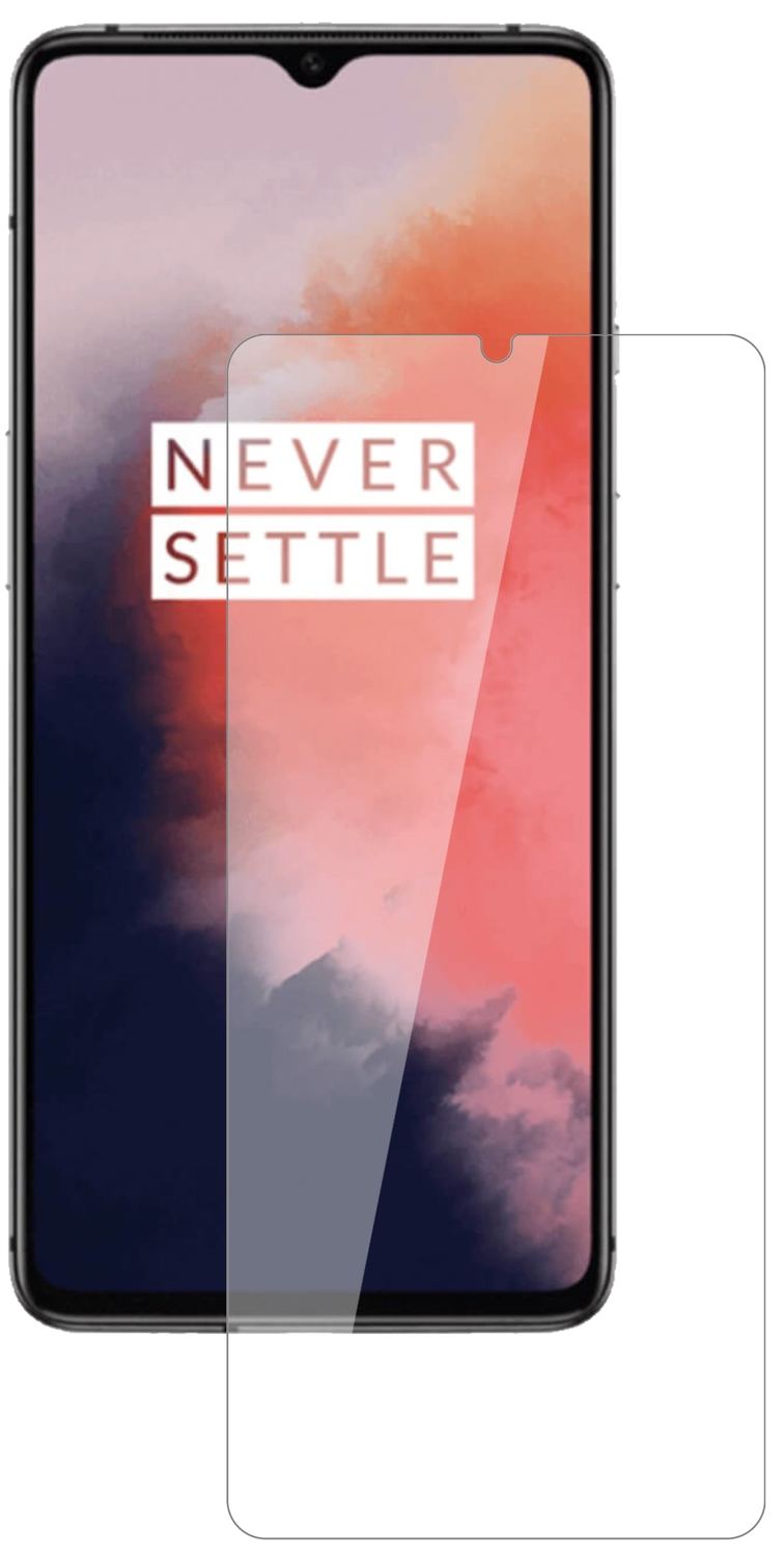 OnePlus7T mit aufgebrachter dipos Flex Schutzfolie, glasklare Darstellung ohne Einschränkungen