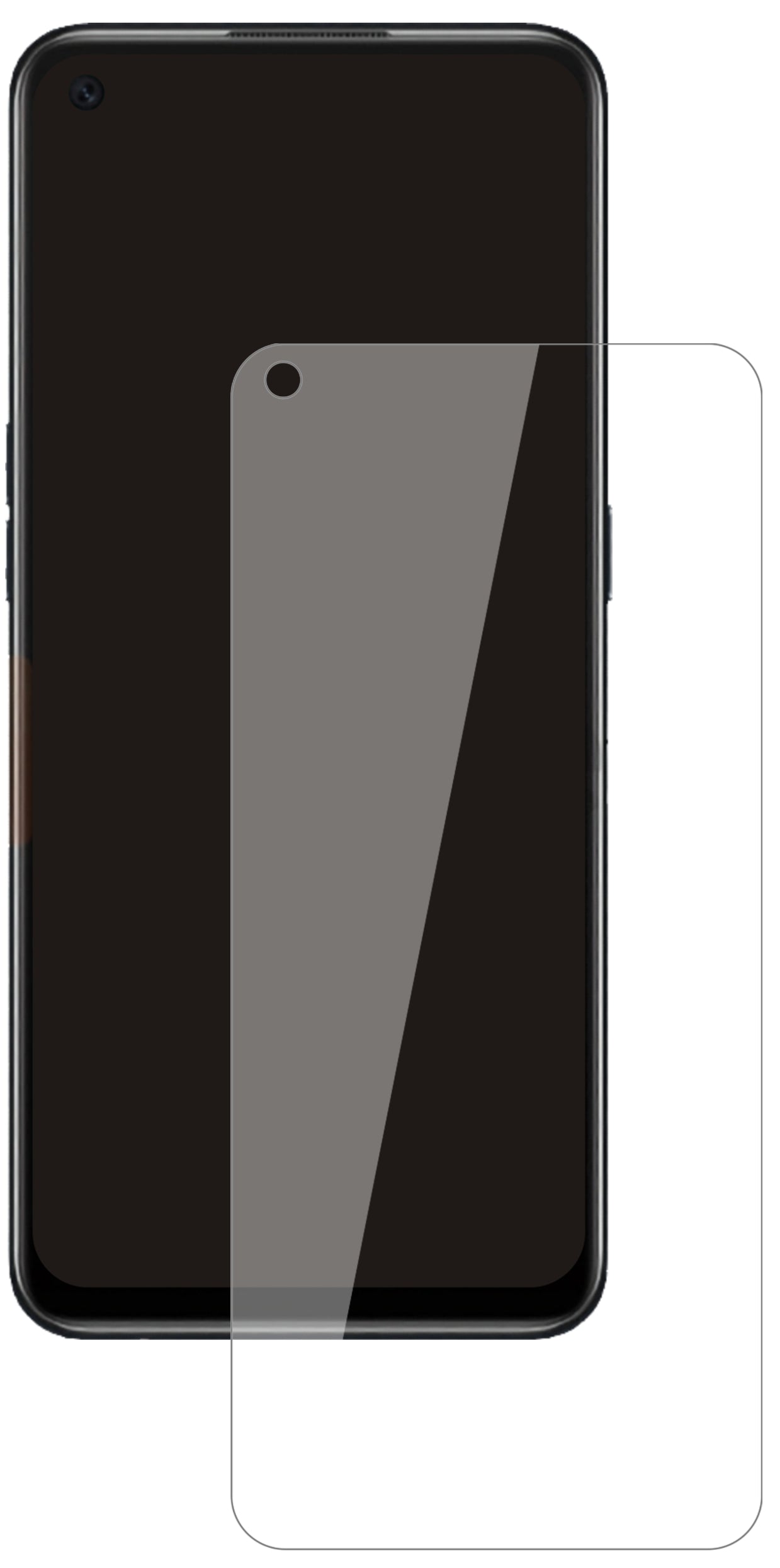 OppoA55s mit aufgebrachter dipos Flex Schutzfolie, glasklare Darstellung ohne Einschränkungen