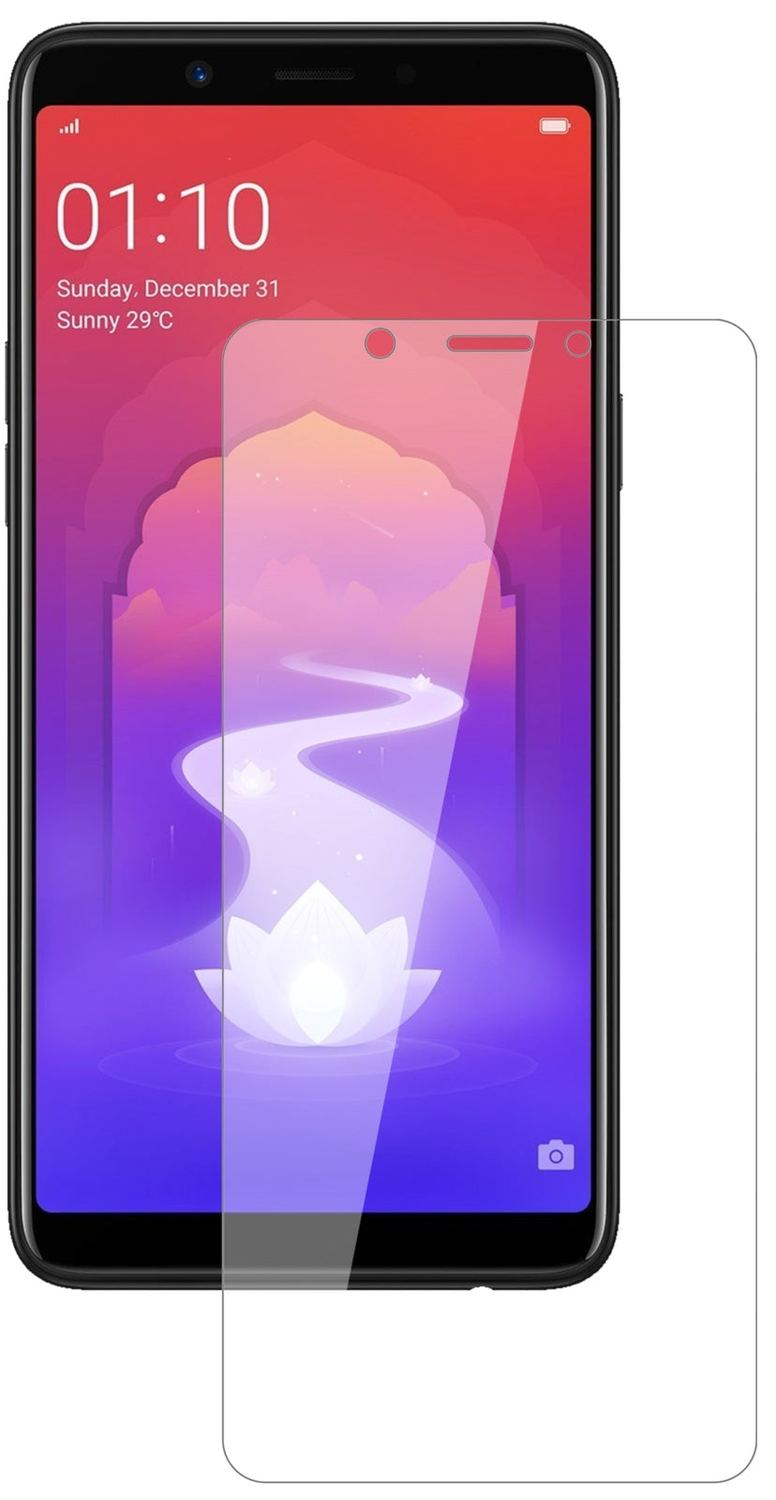 OppoRealme 1 mit aufgebrachter dipos Flex Schutzfolie, glasklare Darstellung ohne Einschränkungen