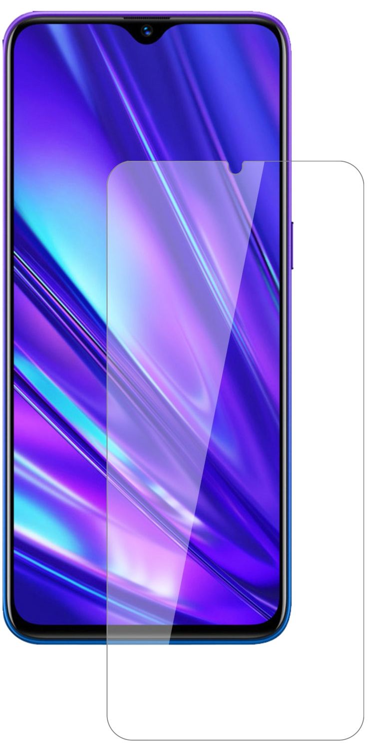 OppoRealme 5s mit aufgebrachter dipos Flex Schutzfolie, glasklare Darstellung ohne Einschränkungen