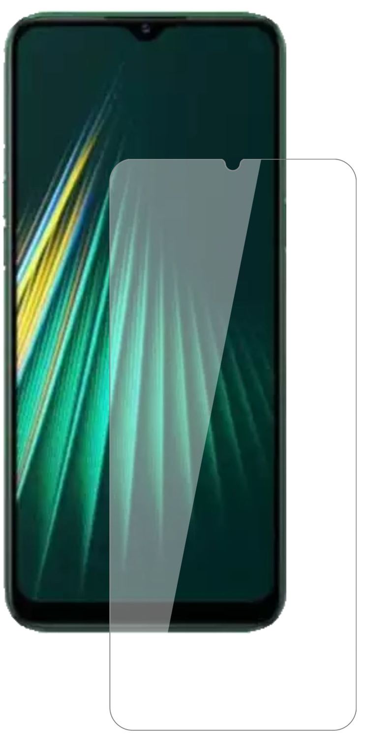 OppoRealme 5i mit aufgebrachter dipos Flex Schutzfolie, glasklare Darstellung ohne Einschränkungen