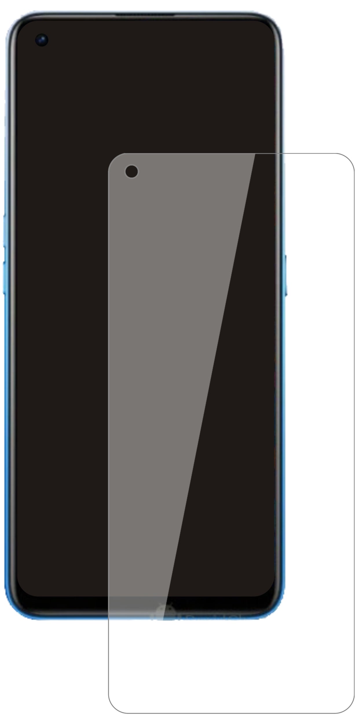 OppoRealme X7 5G mit aufgebrachter dipos Flex Schutzfolie, glasklare Darstellung ohne Einschränkungen