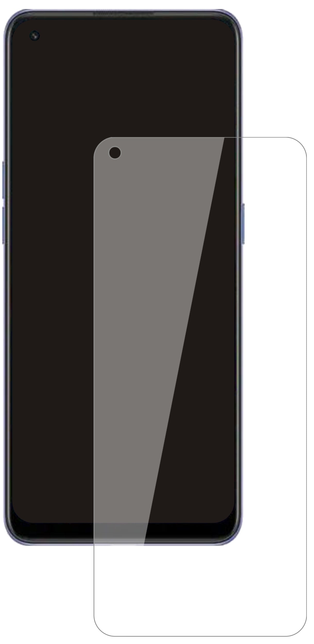 OppoReno 7 SE mit aufgebrachter dipos Flex Schutzfolie, glasklare Darstellung ohne Einschränkungen