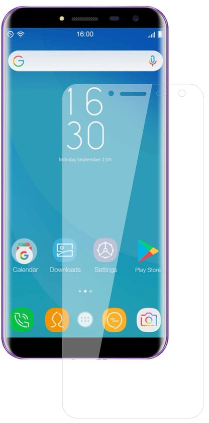 OukitelC8 mit aufgebrachter dipos Flex Schutzfolie, glasklare Darstellung ohne Einschränkungen