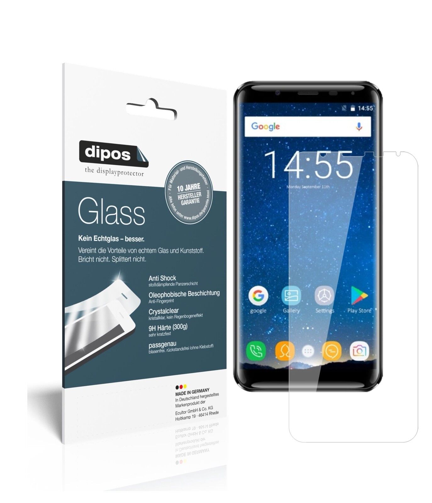 OukitelK5000 mit aufgebrachter dipos Flex Schutzfolie, glasklare Darstellung ohne Einschränkungen