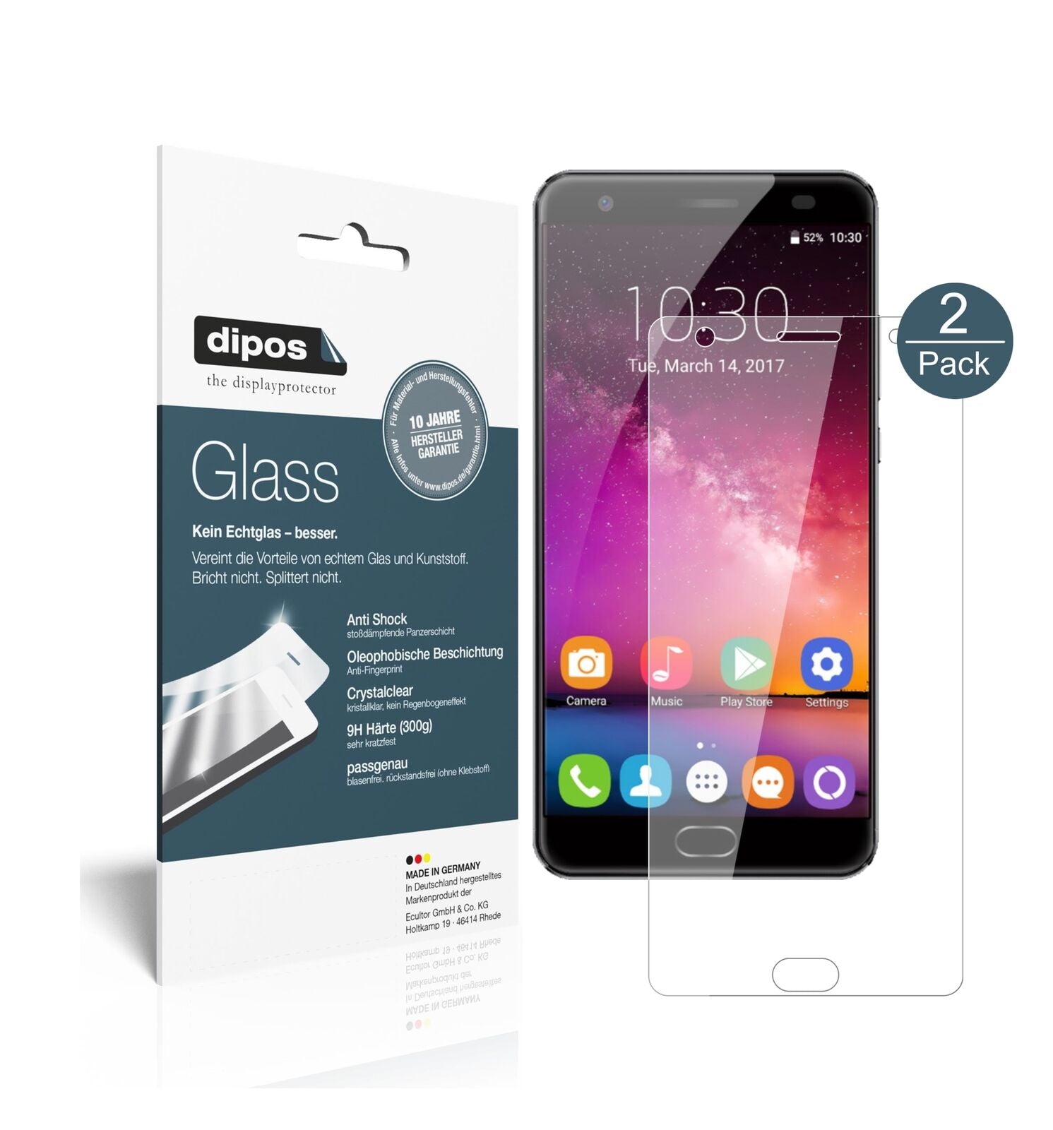 OukitelK6000 Plus mit aufgebrachter dipos Flex Schutzfolie, glasklare Darstellung ohne Einschränkungen