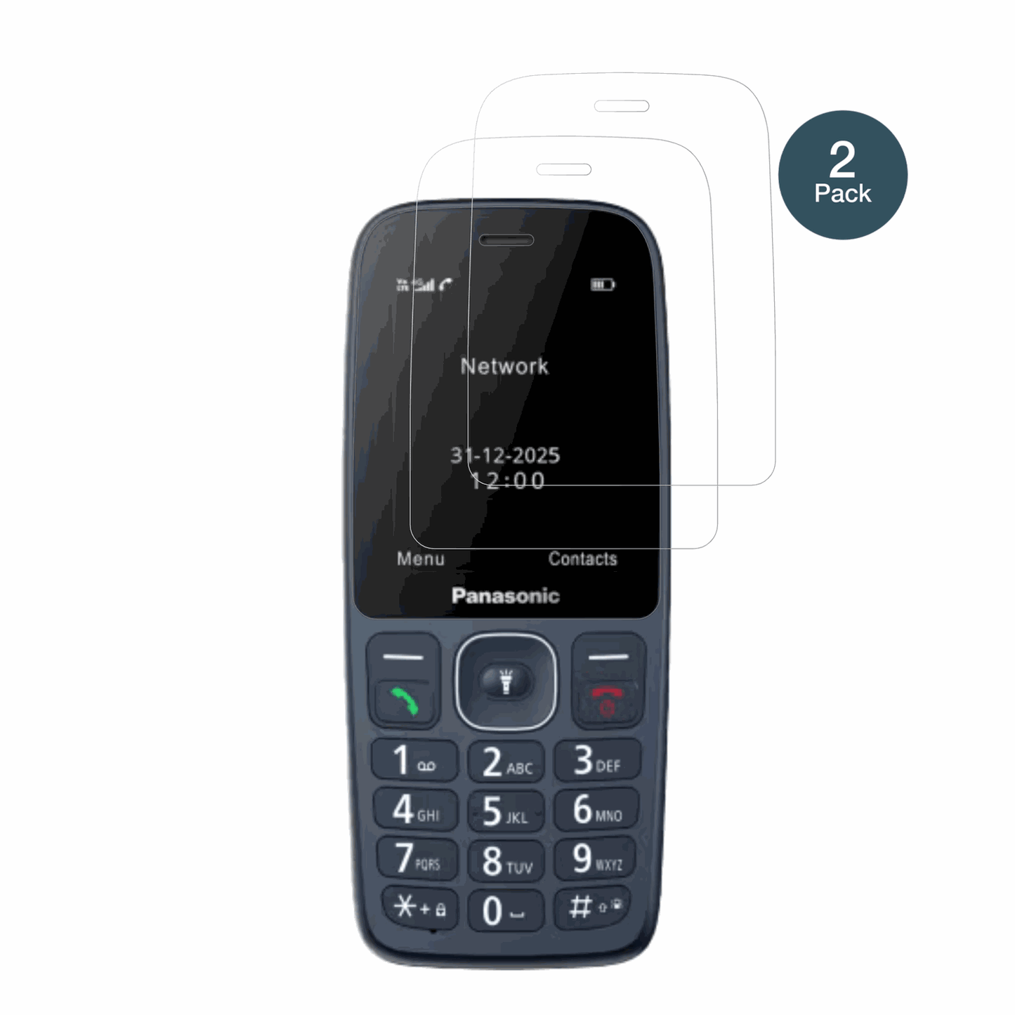 PanasonicKX-TF400 mit aufgebrachter dipos Flex Schutzfolie, glasklare Darstellung ohne Einschränkungen