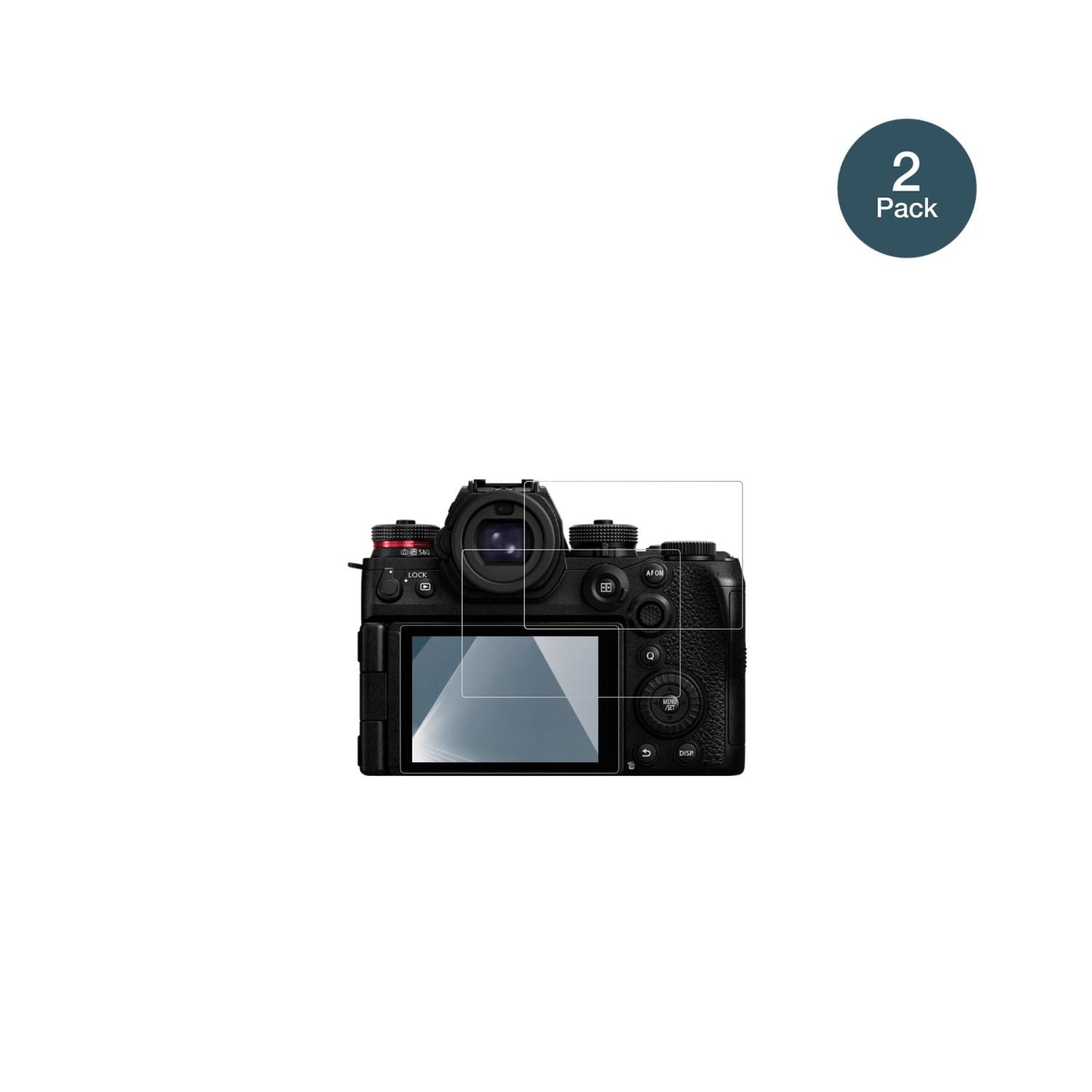 PanasonicLumix DC S1 R II mit aufgebrachter dipos Flex Schutzfolie, glasklare Darstellung ohne Einschränkungen