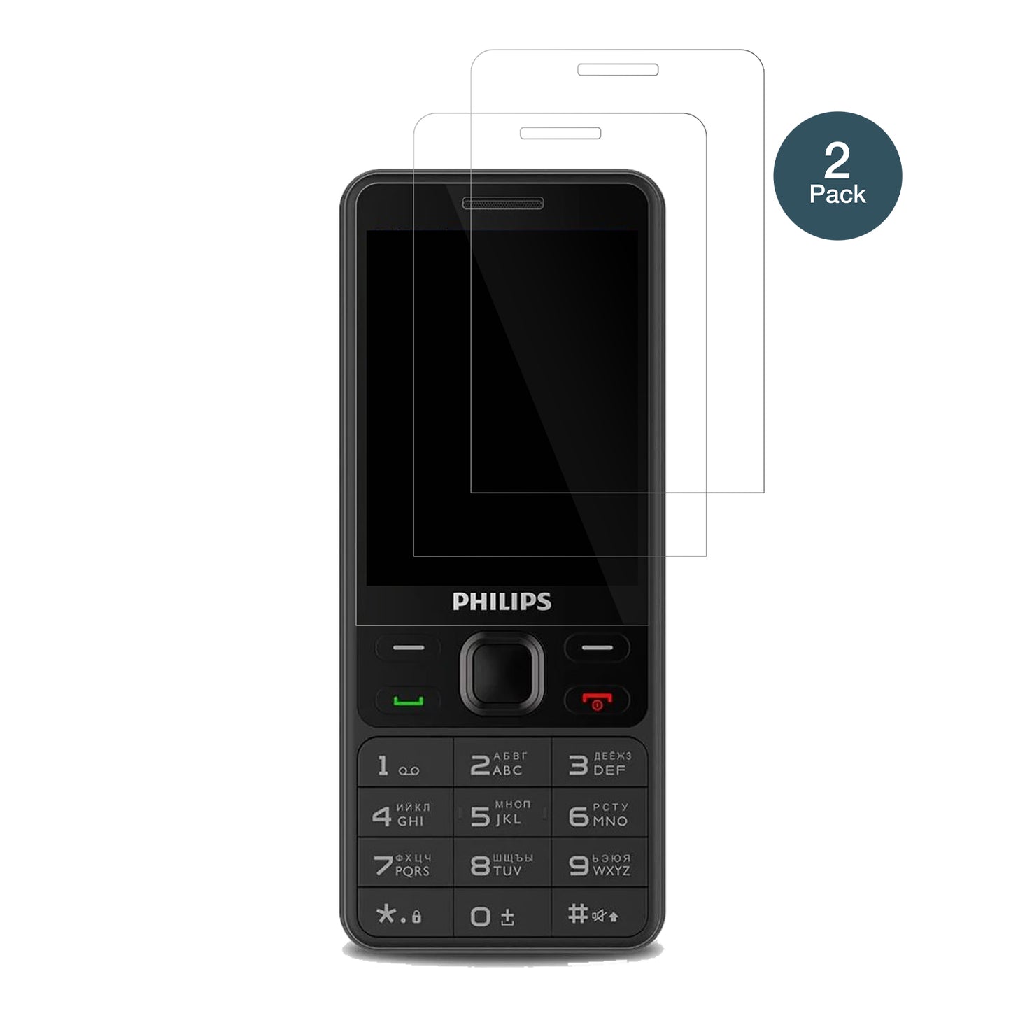 PhilipsXenium E185 mit aufgebrachter dipos Flex Schutzfolie, glasklare Darstellung ohne Einschränkungen