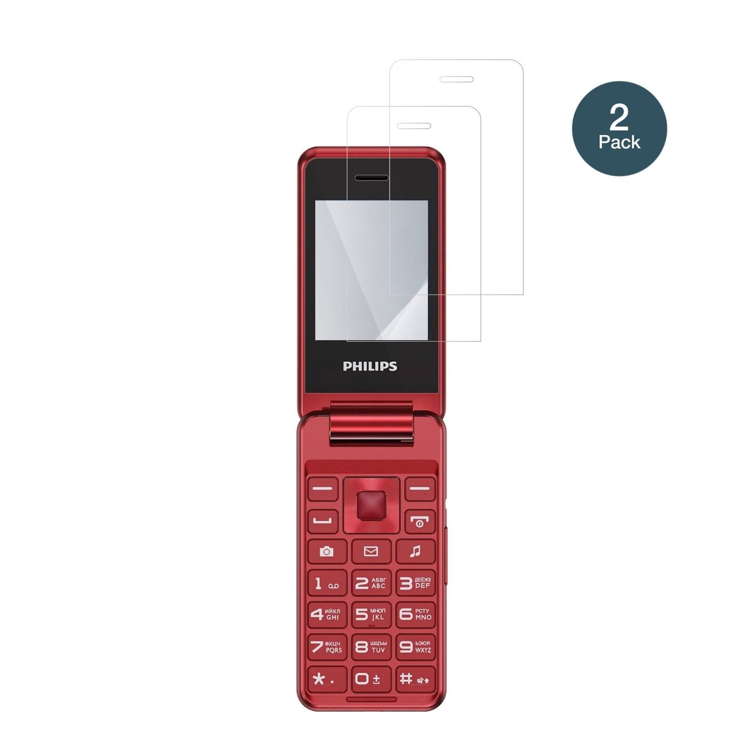 PhilipsXenium E2601 mit aufgebrachter dipos Flex Schutzfolie, glasklare Darstellung ohne Einschränkungen