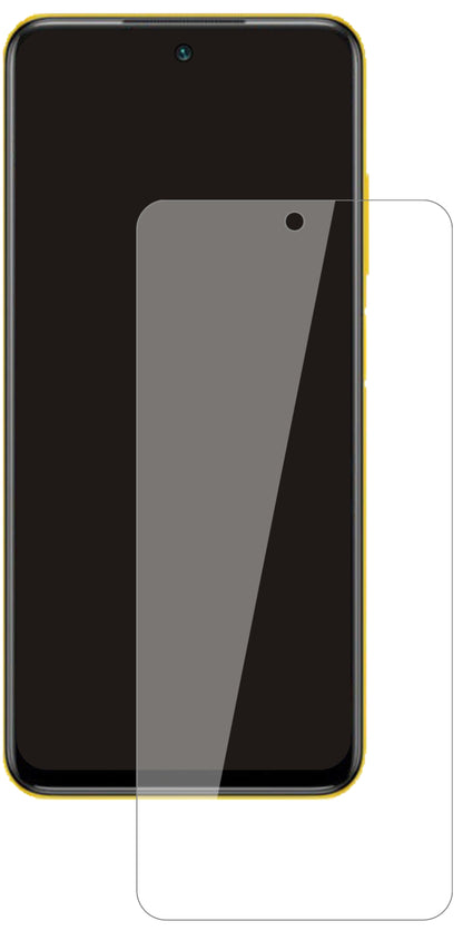 PocoM3 Pro mit aufgebrachter dipos Flex Schutzfolie, glasklare Darstellung ohne Einschränkungen