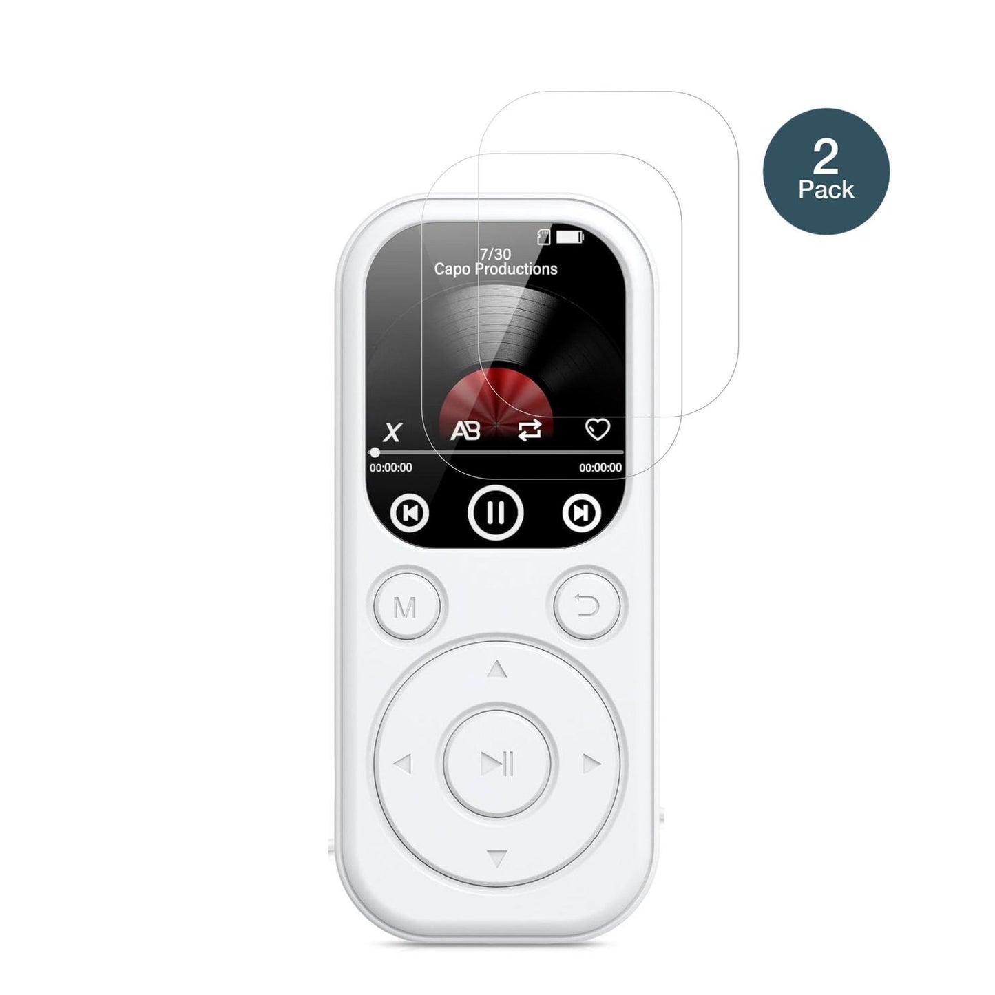 RWSRWMP301-BS MP3-Player mit aufgebrachter dipos Flex Schutzfolie, glasklare Darstellung ohne Einschränkungen
