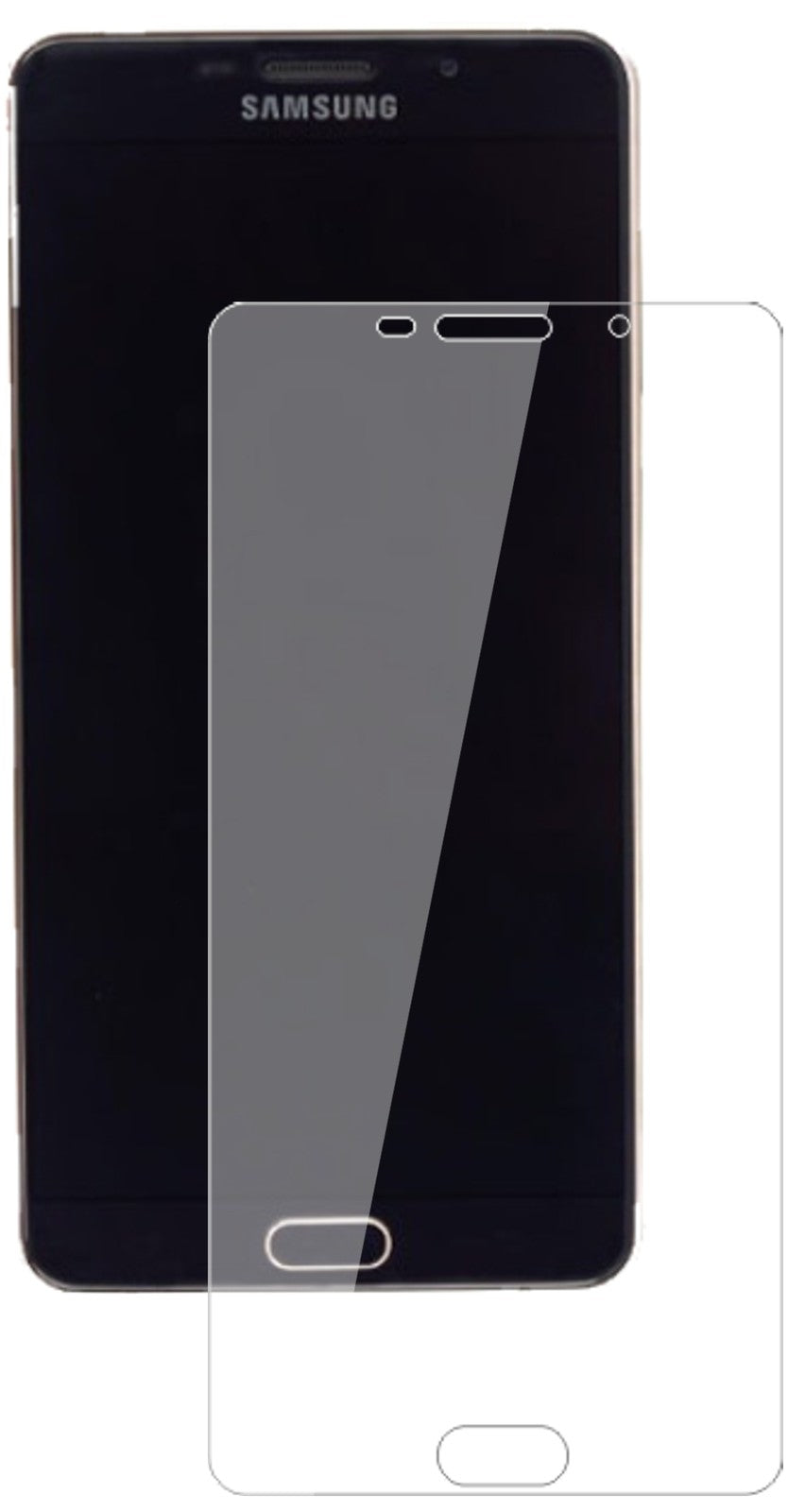 SamsungGalaxy A9 Pro (SM-A9100) mit aufgebrachter dipos Flex Schutzfolie, glasklare Darstellung ohne Einschränkungen