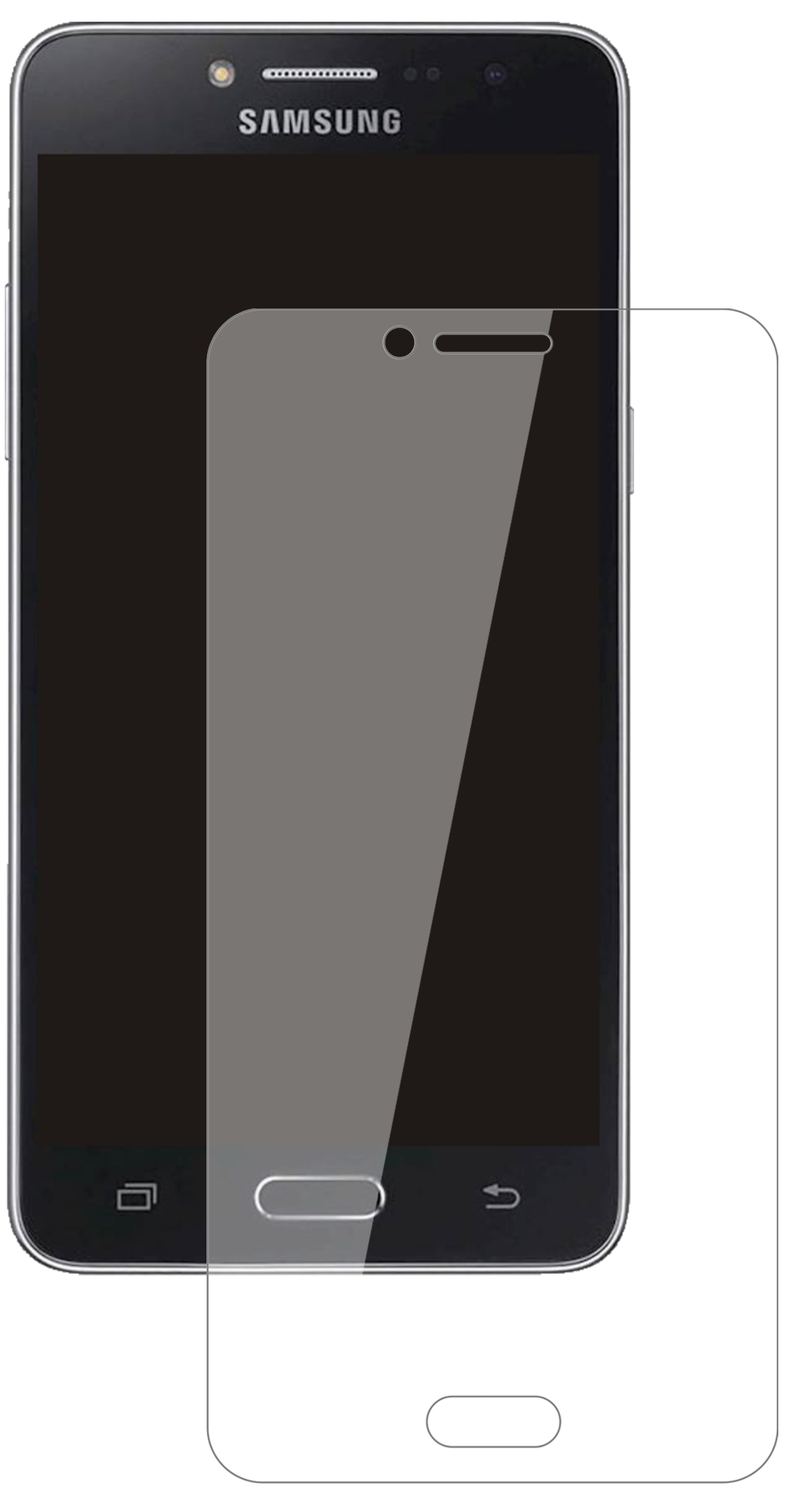 SamsungGalaxy J2 Prime mit aufgebrachter dipos Flex Schutzfolie, glasklare Darstellung ohne Einschränkungen