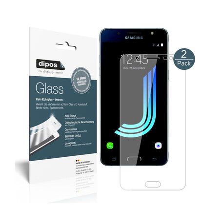 SamsungGalaxy J5 (2016) mit aufgebrachter dipos Flex Schutzfolie, glasklare Darstellung ohne Einschränkungen