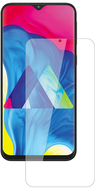 SamsungGalaxy M10 mit aufgebrachter dipos Flex Schutzfolie, glasklare Darstellung ohne Einschränkungen