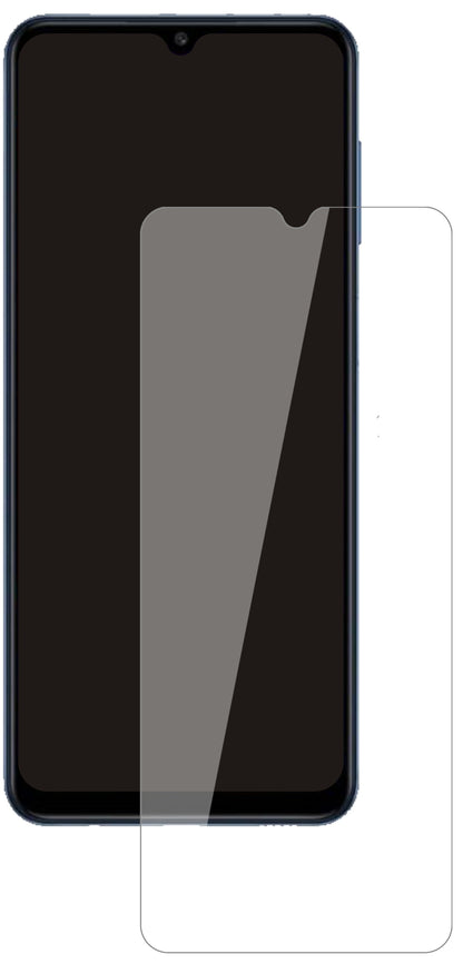 SamsungGalaxy M12 mit aufgebrachter dipos Flex Schutzfolie, glasklare Darstellung ohne Einschränkungen