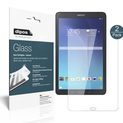 SamsungGalaxy Tab E 9.6 mit aufgebrachter dipos Flex Schutzfolie, glasklare Darstellung ohne Einschränkungen