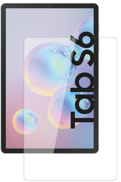 SamsungGalaxy Tab S6 mit aufgebrachter dipos Flex Schutzfolie, glasklare Darstellung ohne Einschränkungen