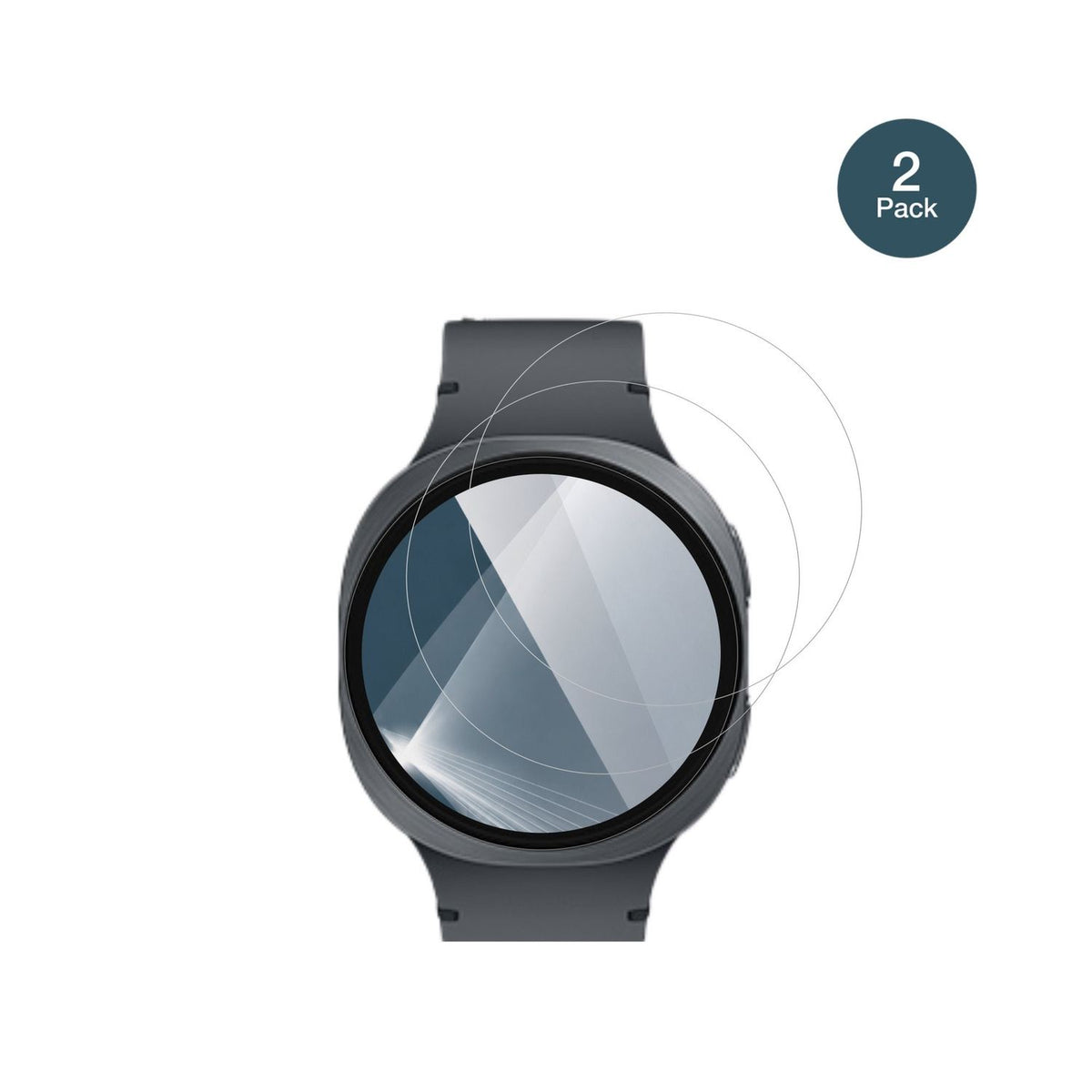 SamsungGalaxy Watch 8 40mm mit aufgebrachter dipos Flex Schutzfolie, glasklare Darstellung ohne Einschränkungen