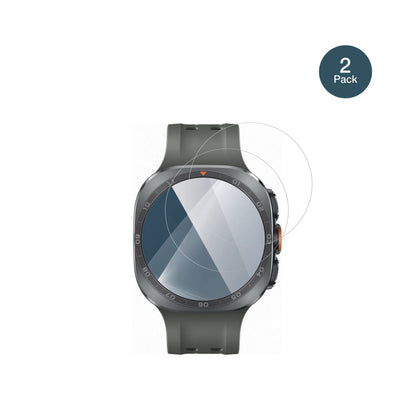 SamsungGalaxy Watch Ultra 2 mit aufgebrachter dipos Flex Schutzfolie, glasklare Darstellung ohne Einschränkungen