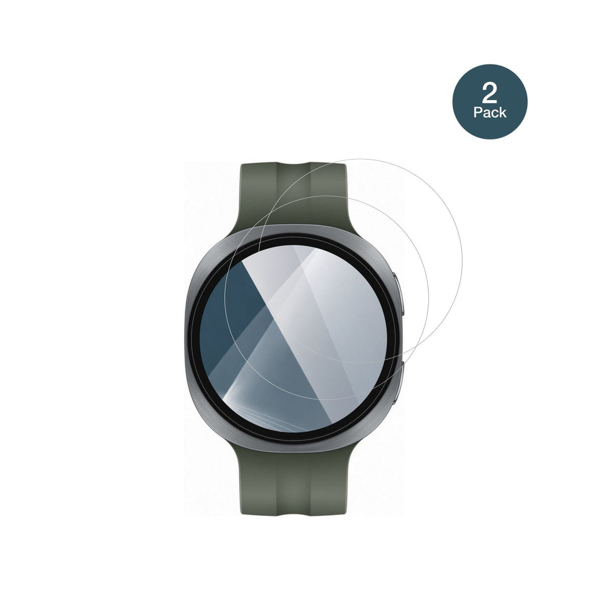 SamsungGalaxy Watch9 44mm mit aufgebrachter dipos Flex Schutzfolie, glasklare Darstellung ohne Einschränkungen
