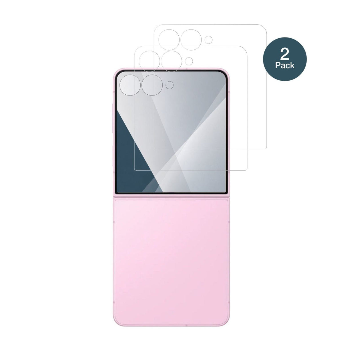 SamsungGalaxy Z Flip8 Aussenseite mit aufgebrachter dipos Flex Schutzfolie, glasklare Darstellung ohne Einschränkungen