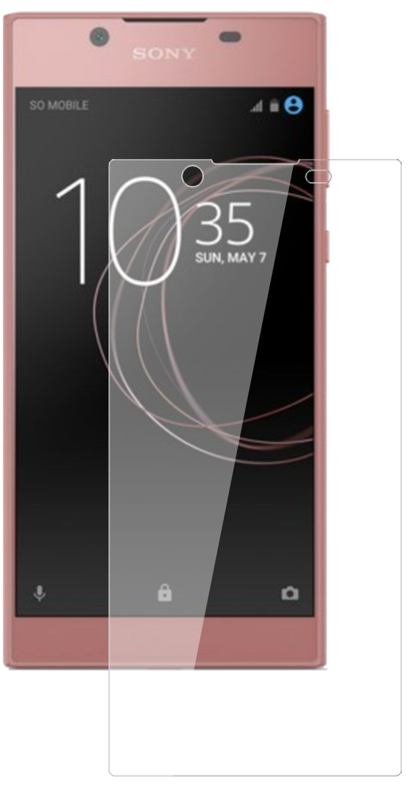 SonyXperia L1 mit aufgebrachter dipos Flex Schutzfolie, glasklare Darstellung ohne Einschränkungen