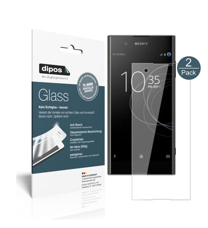 SonyXperia XA1 Plus mit aufgebrachter dipos Flex Schutzfolie, glasklare Darstellung ohne Einschränkungen