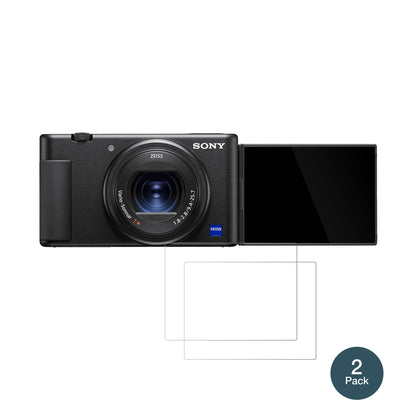 SonyZV-1A mit aufgebrachter dipos Flex Schutzfolie, glasklare Darstellung ohne Einschränkungen
