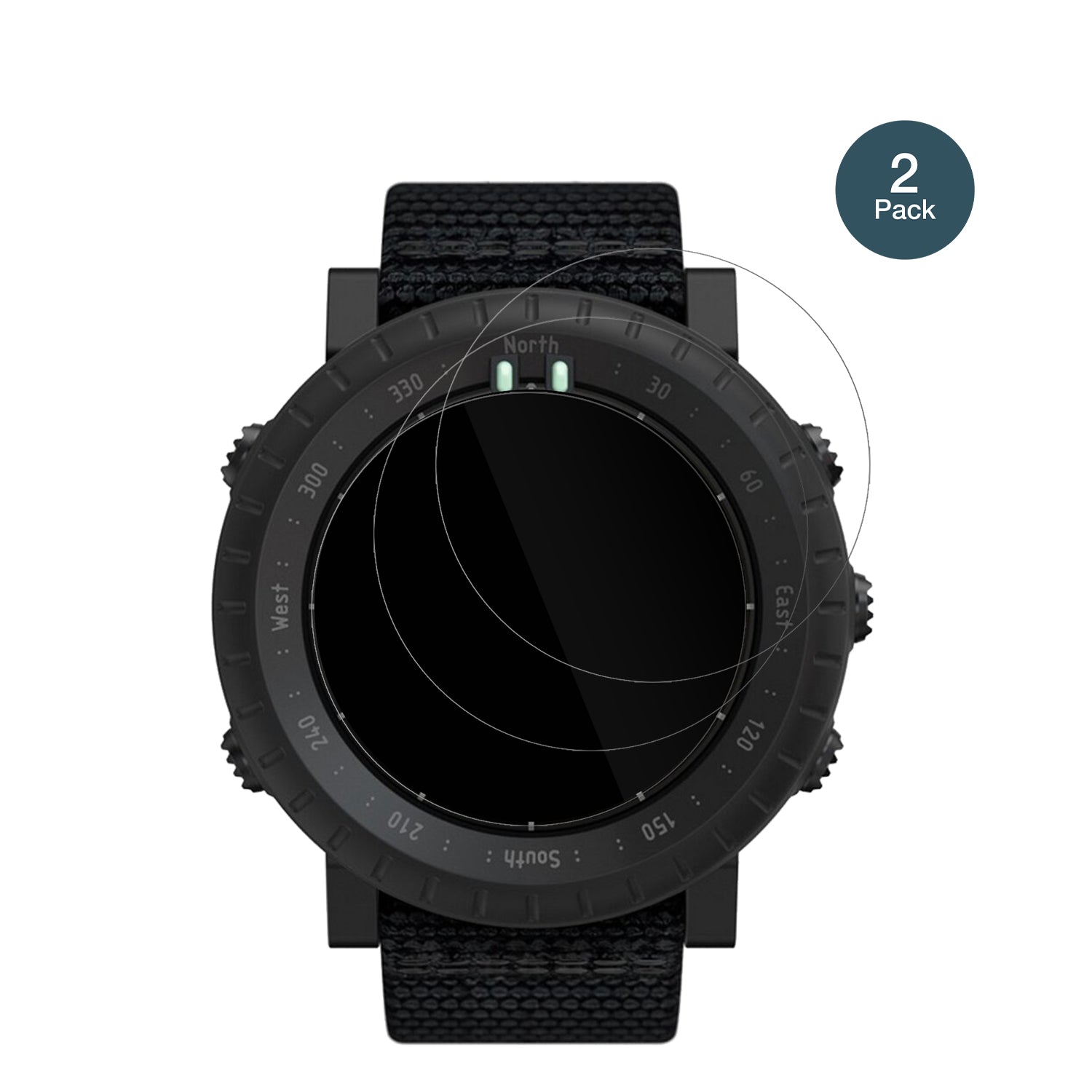 SuuntoCore Alpha mit aufgebrachter dipos Flex Schutzfolie, glasklare Darstellung ohne Einschränkungen
