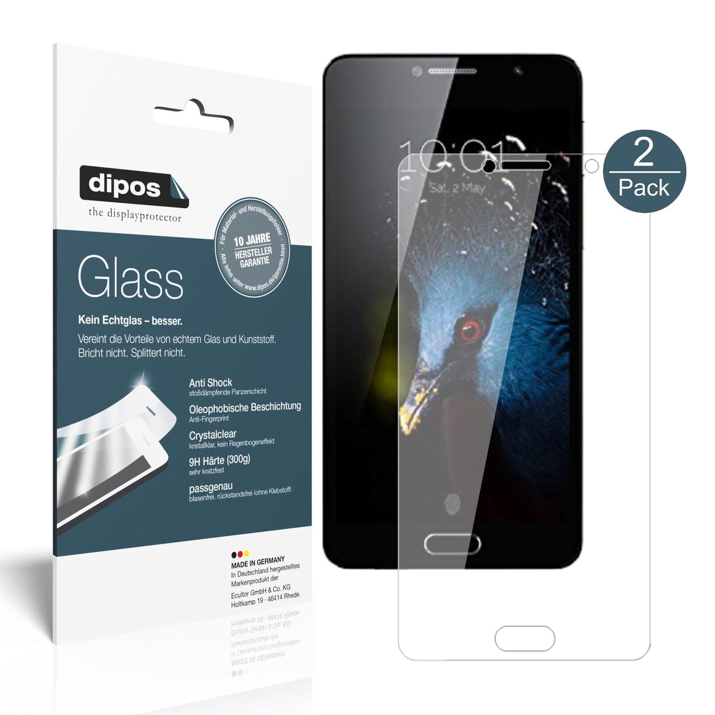 TCLFlash Plus 2 mit aufgebrachter dipos Flex Schutzfolie, glasklare Darstellung ohne Einschränkungen