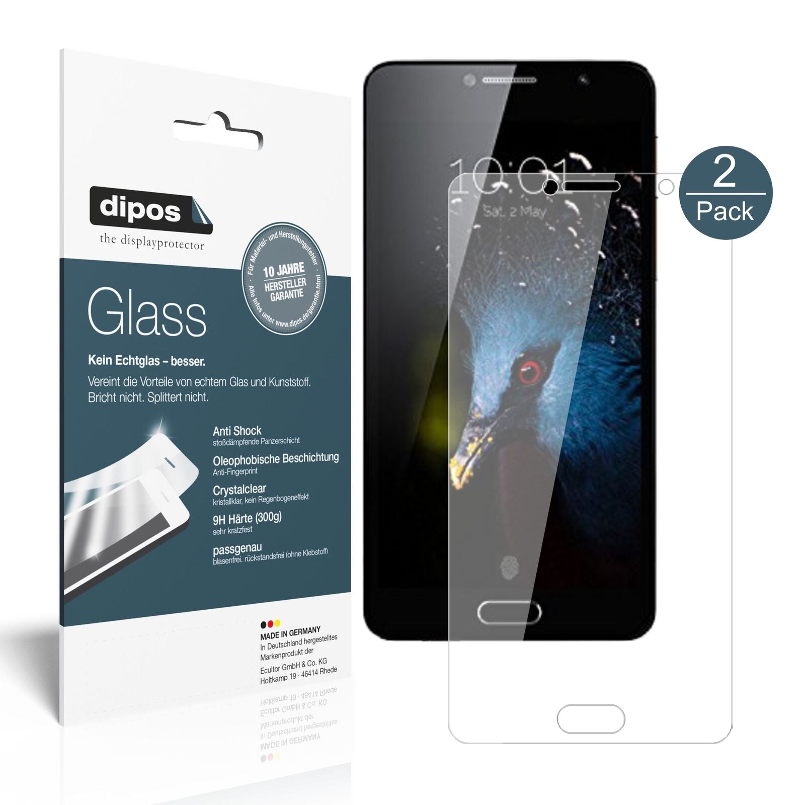 TCLFlash Plus 2 mit aufgebrachter dipos Flex Schutzfolie, glasklare Darstellung ohne Einschränkungen