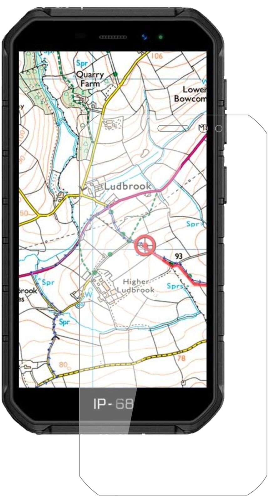 UlefoneArmor X7 Pro mit aufgebrachter dipos Flex Schutzfolie, glasklare Darstellung ohne Einschränkungen