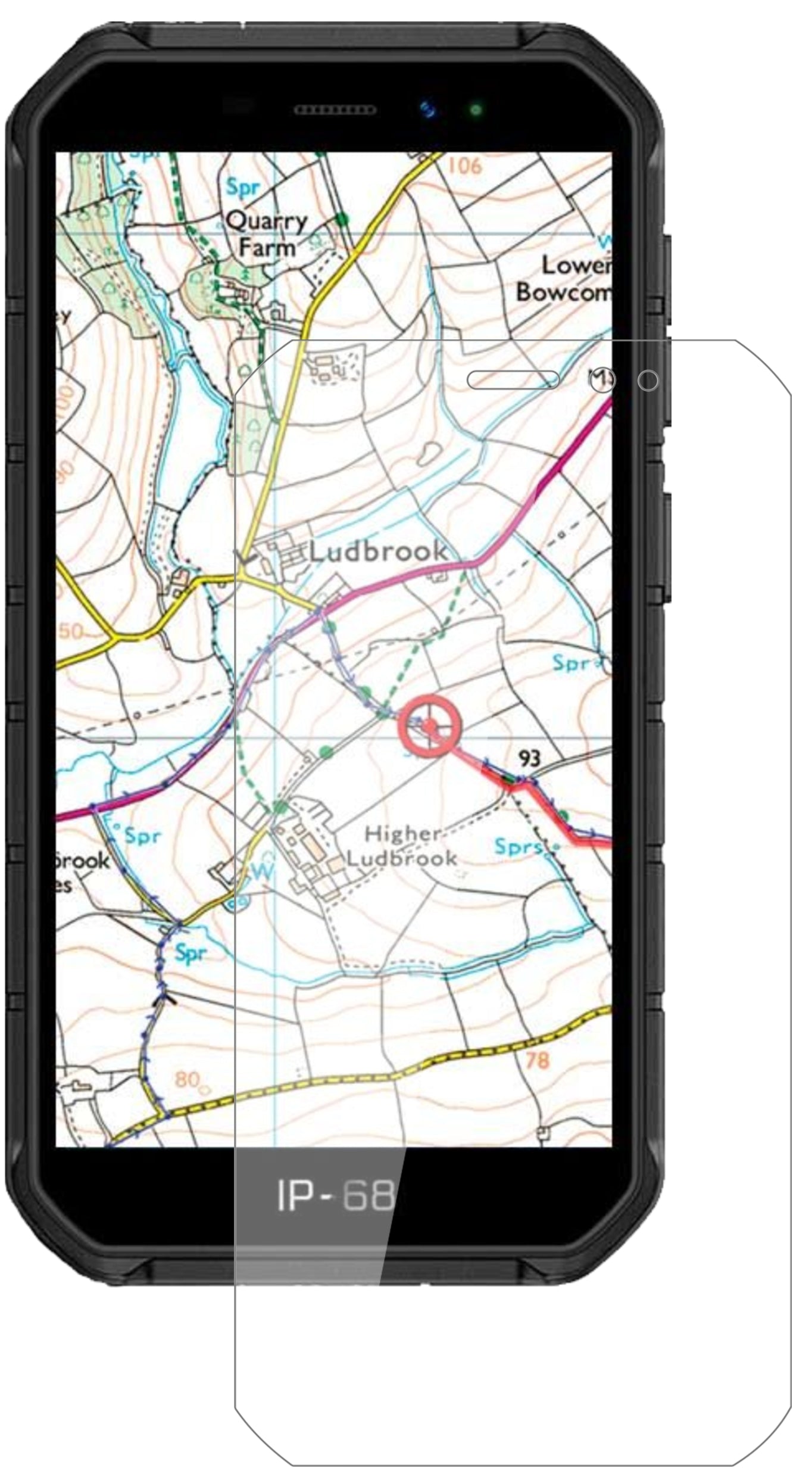 UlefoneArmor X7 Pro mit aufgebrachter dipos Flex Schutzfolie, glasklare Darstellung ohne Einschränkungen
