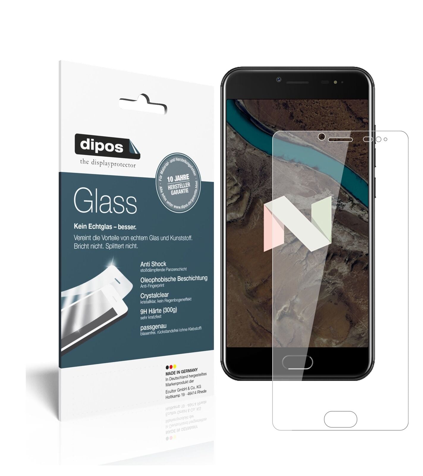 UlefoneT1 Premium mit aufgebrachter dipos Flex Schutzfolie, glasklare Darstellung ohne Einschränkungen