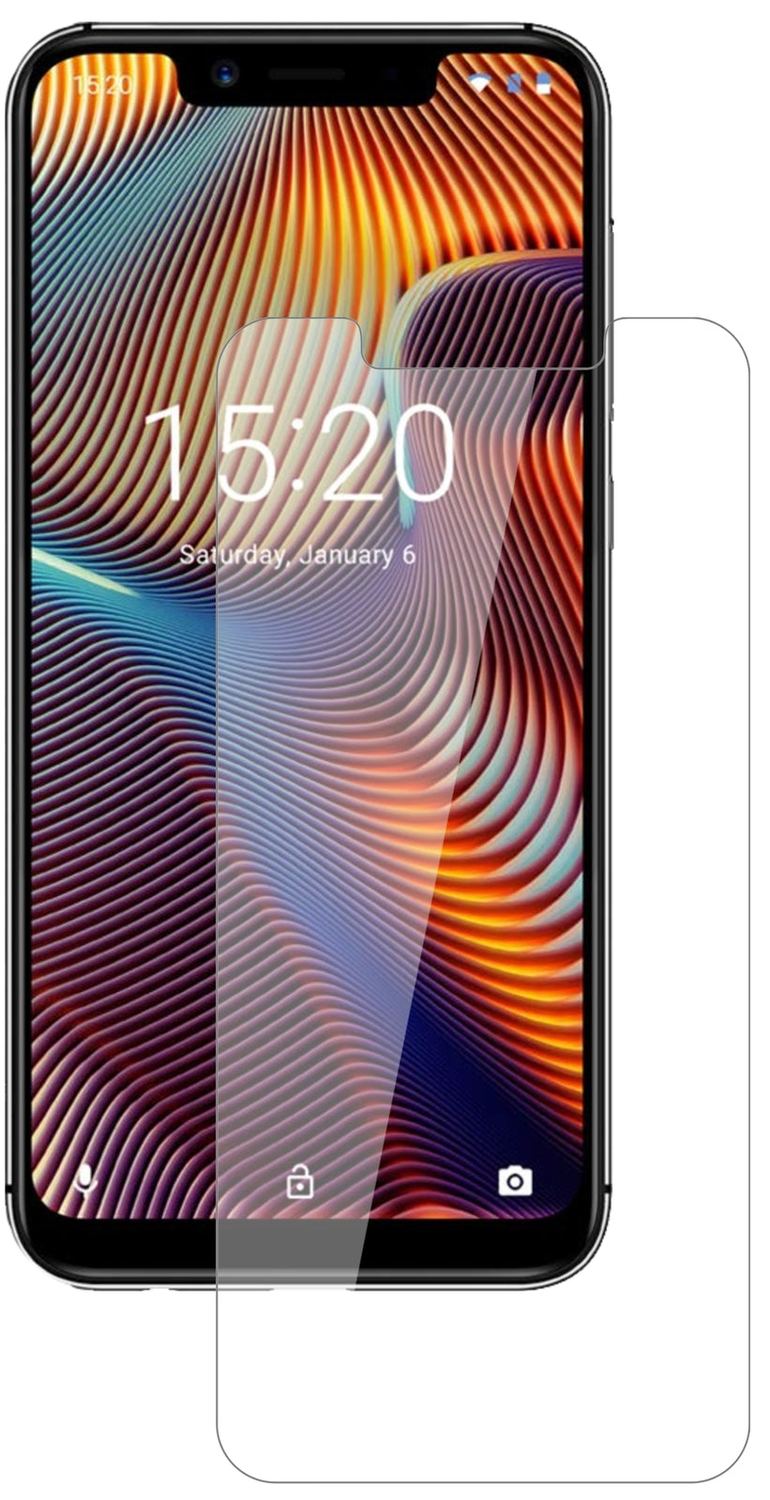 UmidigiA3 Pro (2018) mit aufgebrachter dipos Flex Schutzfolie, glasklare Darstellung ohne Einschränkungen