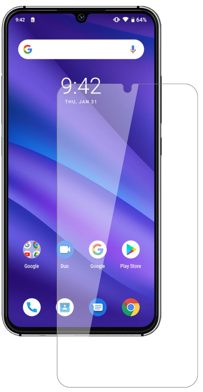 UmidigiA5 Pro mit aufgebrachter dipos Flex Schutzfolie, glasklare Darstellung ohne Einschränkungen