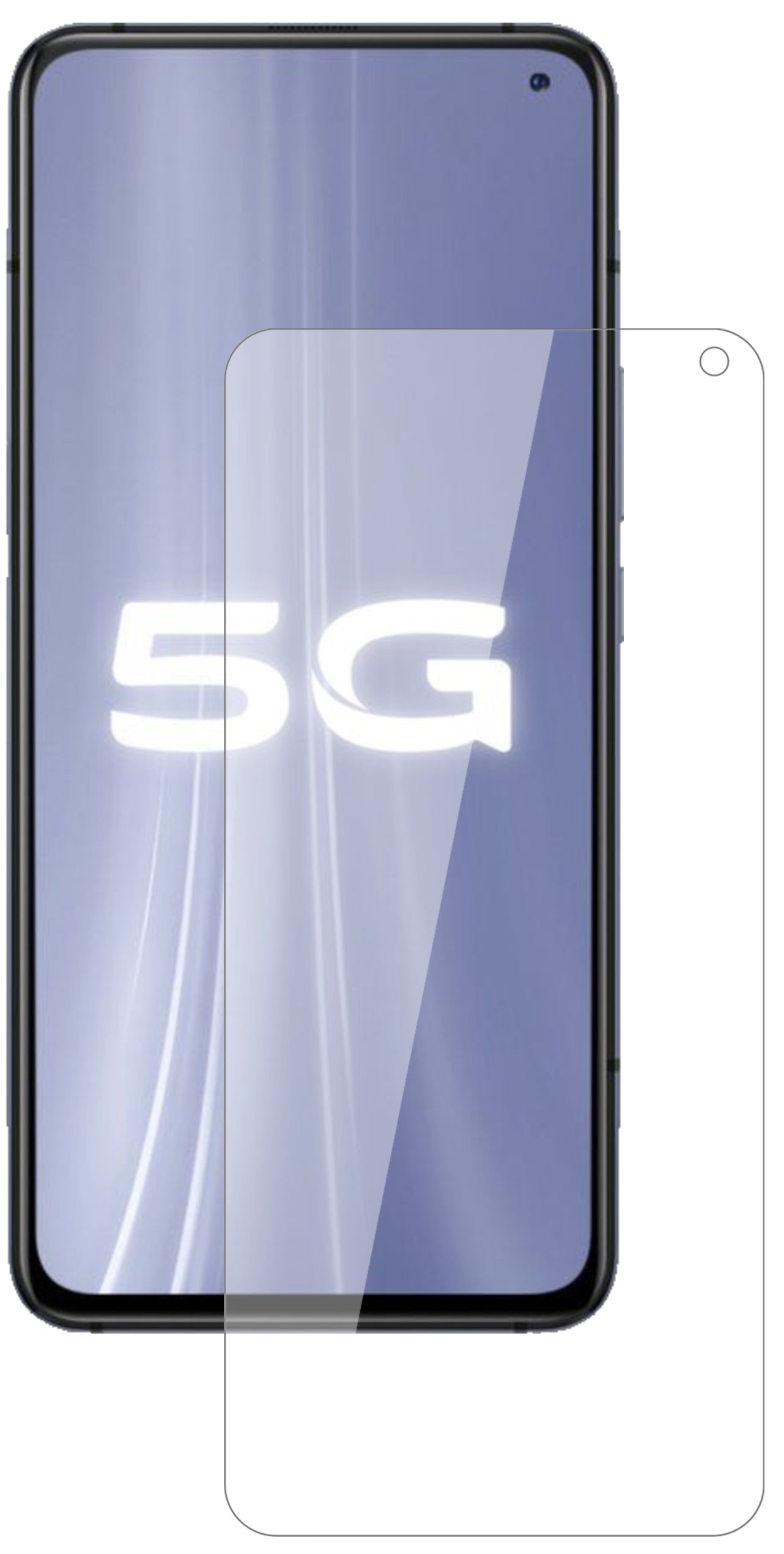 VivoiQOO 3 5G mit aufgebrachter dipos Flex Schutzfolie, glasklare Darstellung ohne Einschränkungen