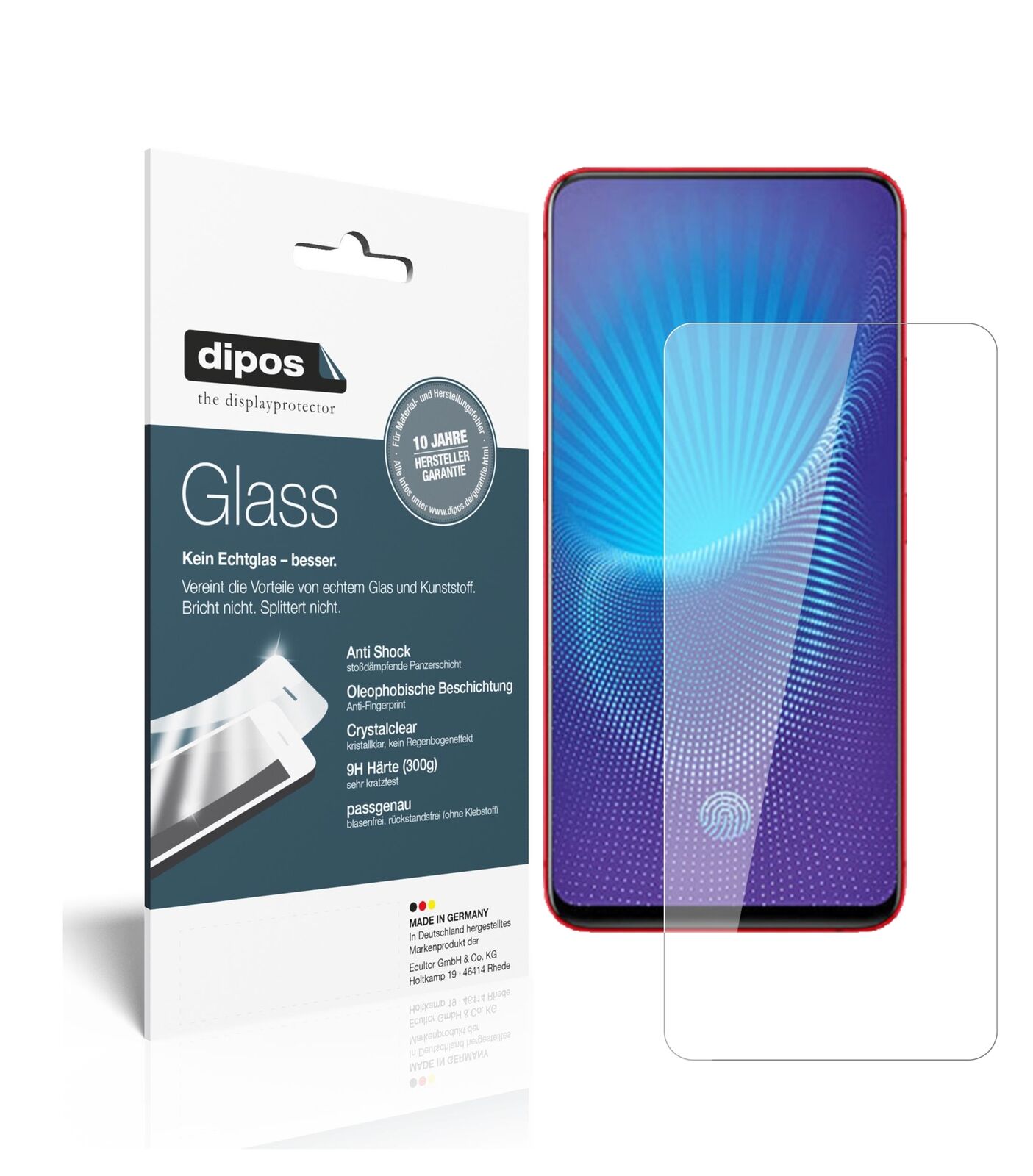 VivoNEX S mit aufgebrachter dipos Flex Schutzfolie, glasklare Darstellung ohne Einschränkungen