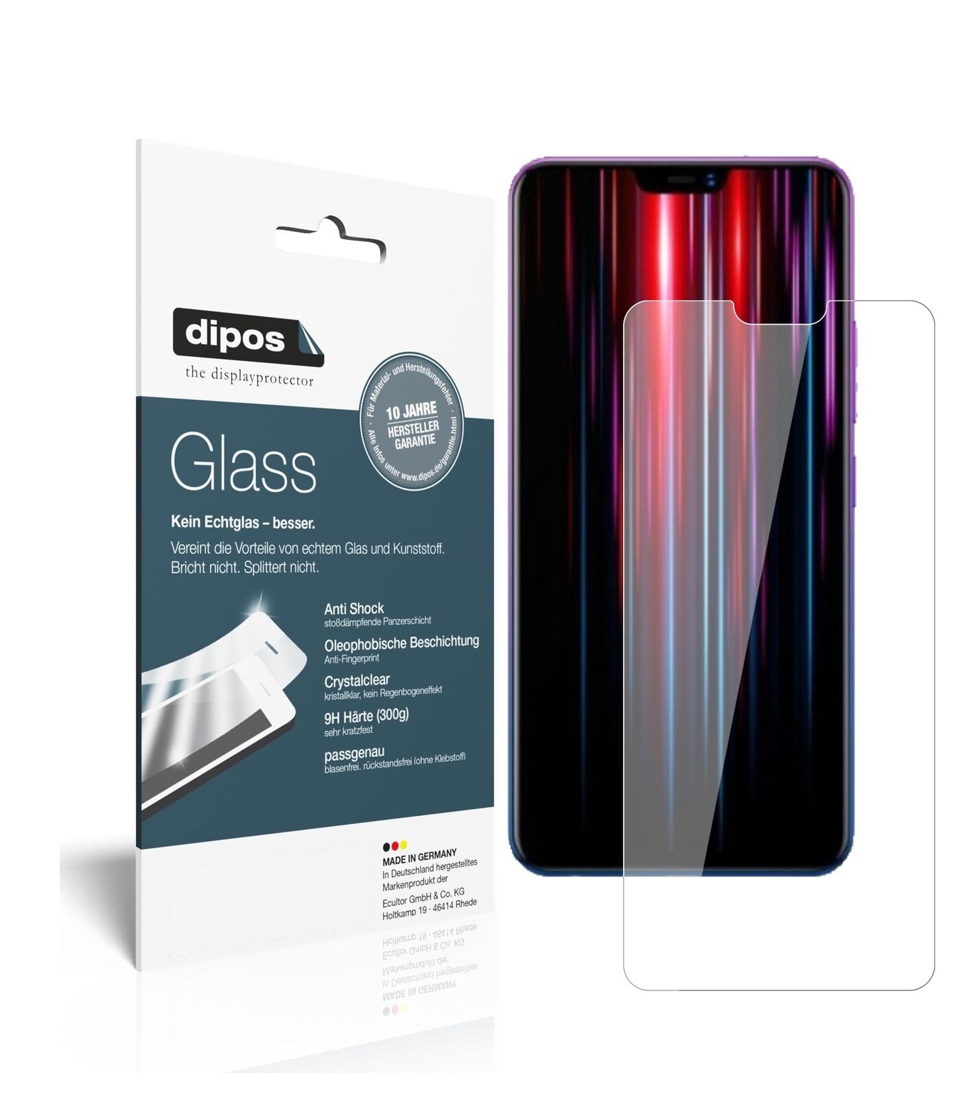 VivoZ1 Lite mit aufgebrachter dipos Flex Schutzfolie, glasklare Darstellung ohne Einschränkungen