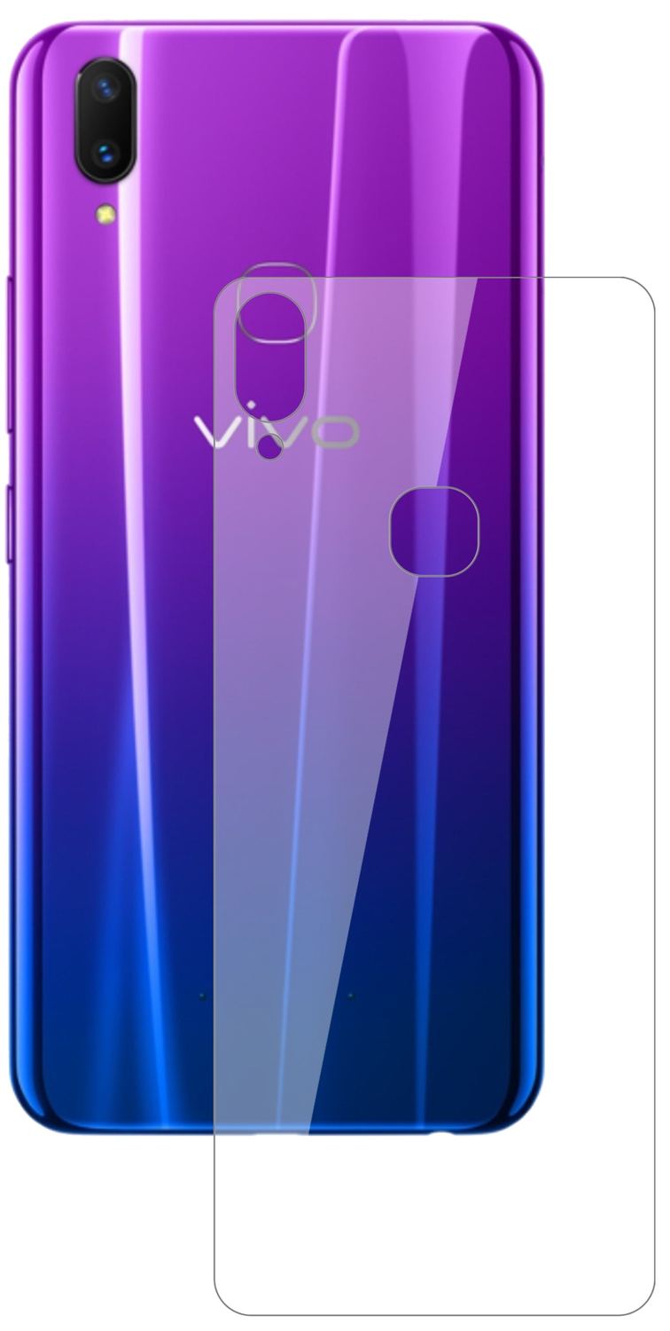 VivoZ3x Rückseite mit aufgebrachter dipos Flex Schutzfolie, glasklare Darstellung ohne Einschränkungen